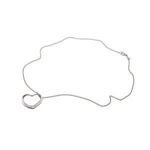 TIFFANY Co Elsa Peretti Open Heart Necklace Sterling Silver